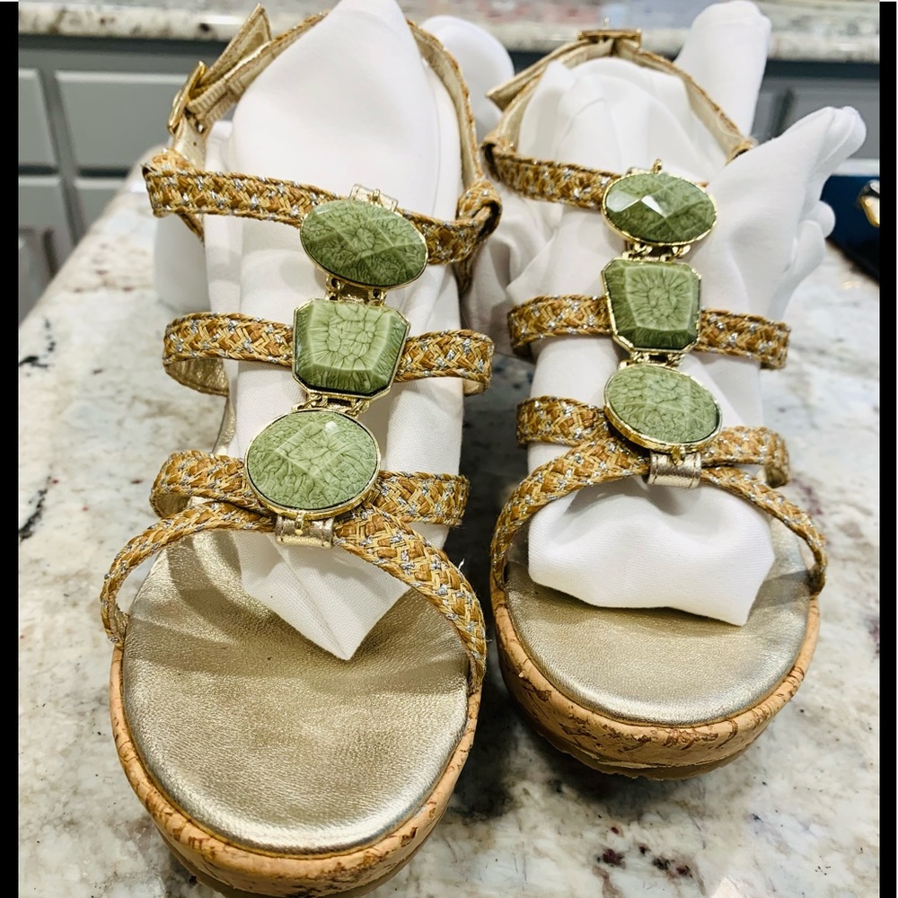 ERIC JAVIT’S Metallic Beaded Wedges - Picture 2 of 5